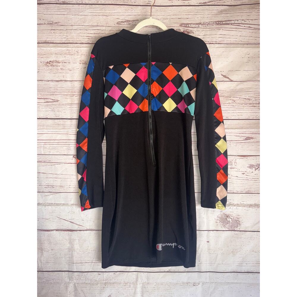 Champion Black Retro Long Sleeve Womans Dress Sz L